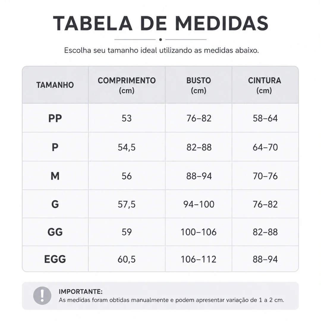 Tabela de Medidas